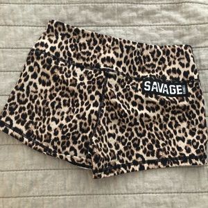 Savage barbell booty shorts